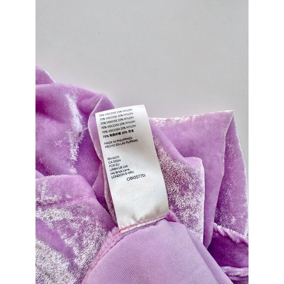 PILCRO Mara Lilac Purple Viscose Velvet Button Down Pocket Shirt, Size 12 - Picture 15 of 16